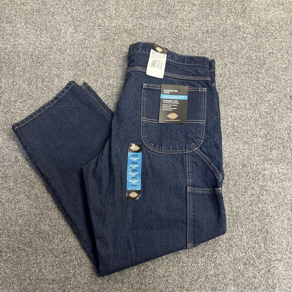 NWT Dickies Men’s 40x30 Relaxed Fit Straight Leg Carpenter Jeans - Picture 1 of 8